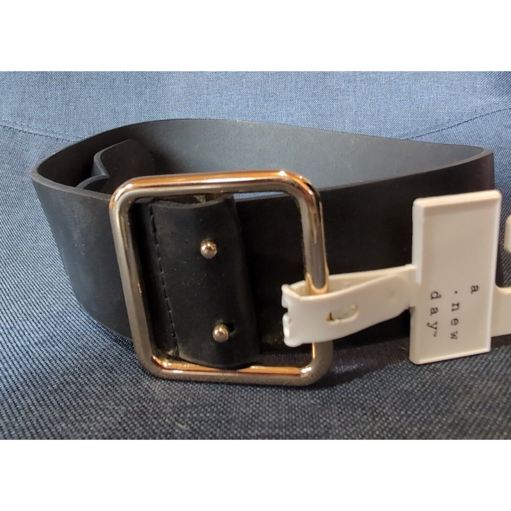 A new day Women's Belt Double Center Prong wide black Size S